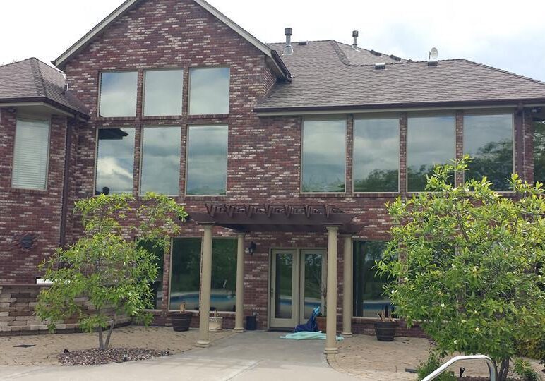 Brick House With Residential window tinting